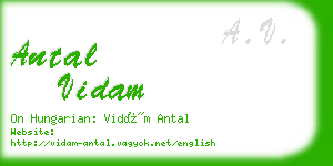 antal vidam business card